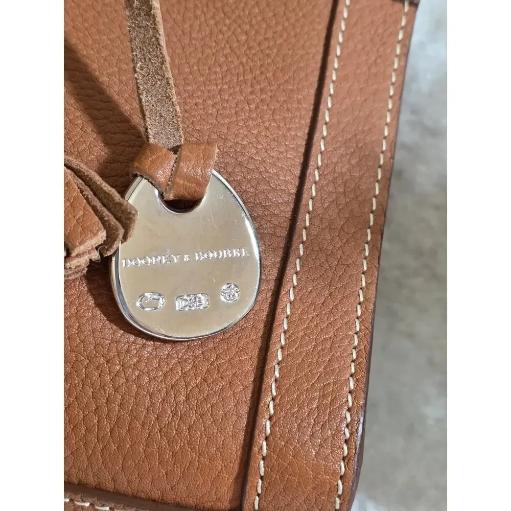 Dooney  & Bourke vintage small tassle tote bag in brown peppled leather - Picture 5 of 12